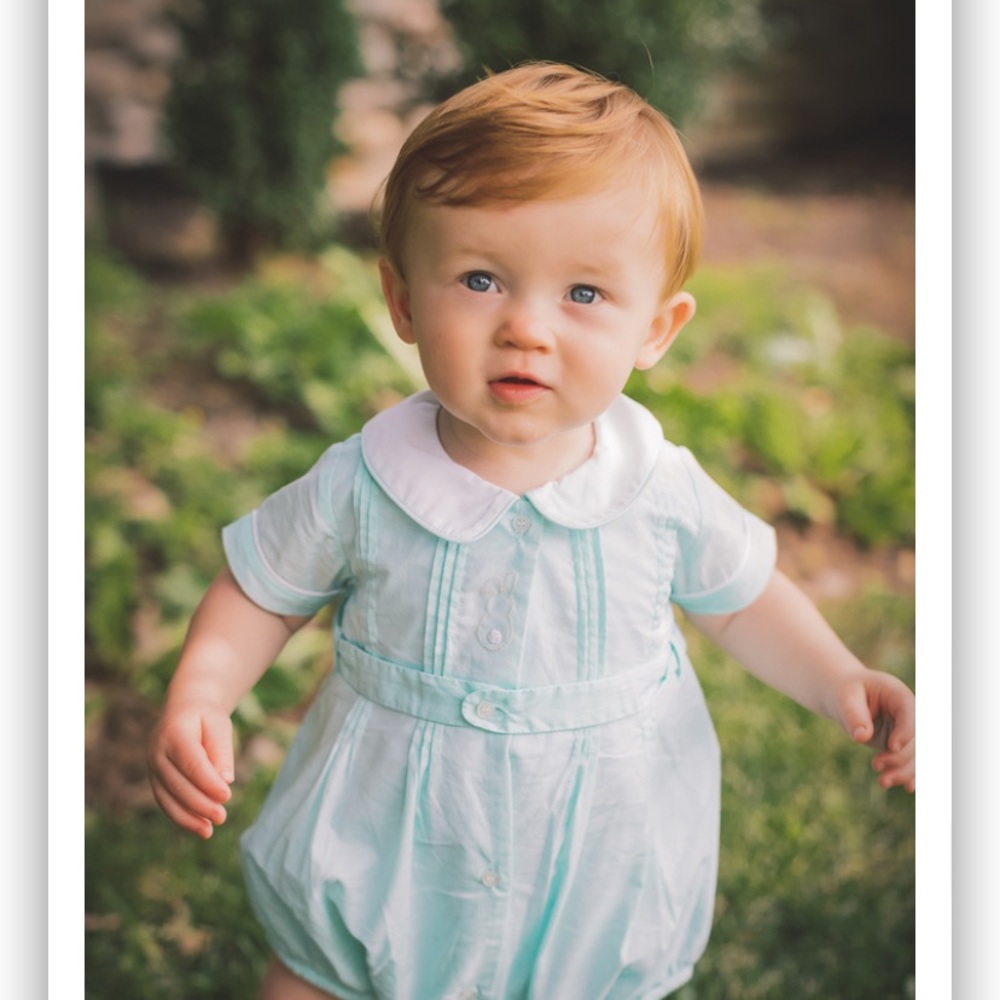 THE PROPER PEONY BABY BOYS MINT GREEN THUMPER EASTER BUNNY BUBBLE